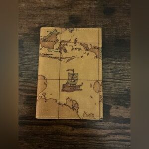 Alviero Martini Prima Classe Geo Classic map print leather passport holder Case